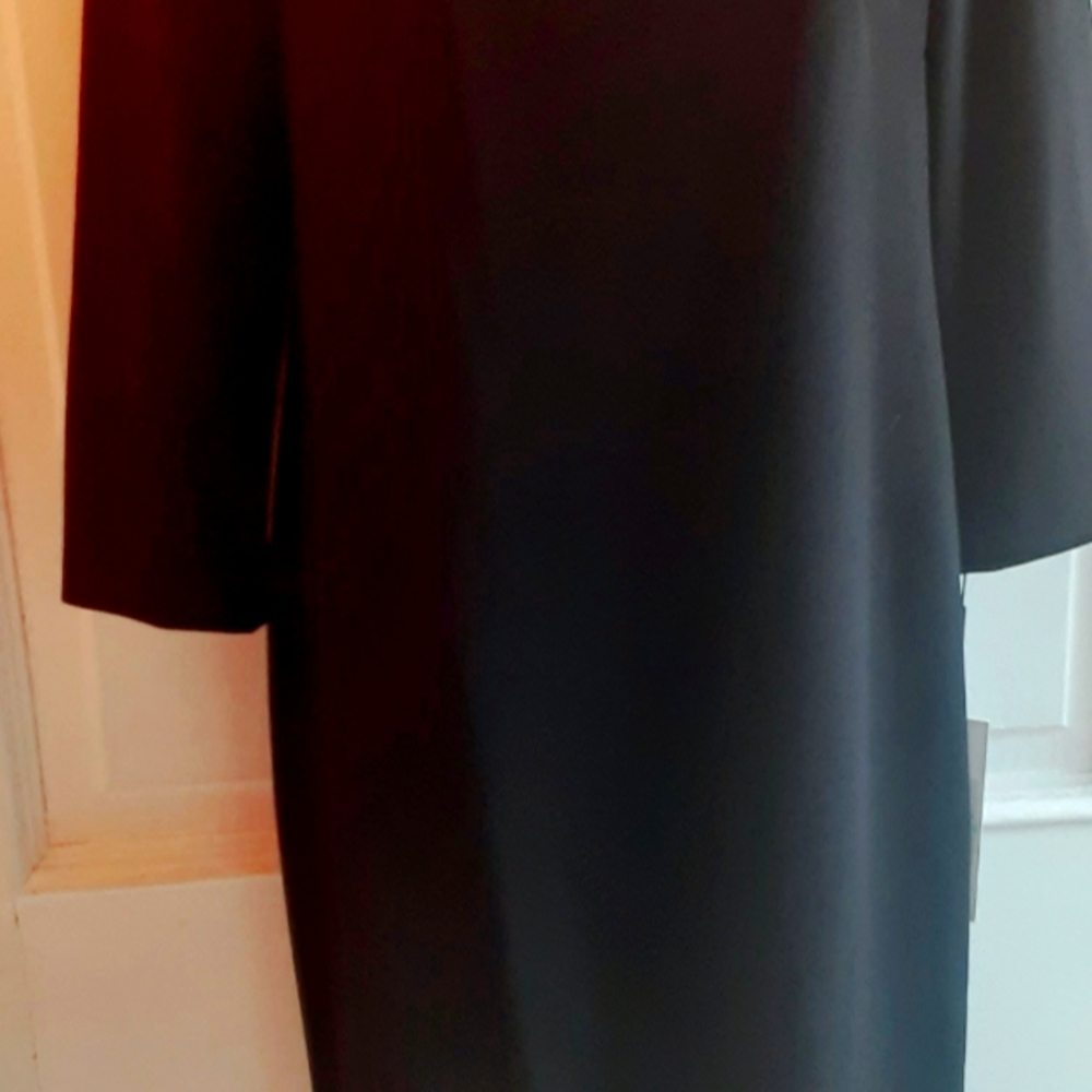 NWT Calvin Klein DRESS 8 Black Crepe Perfect Fit Long Sleeve $120